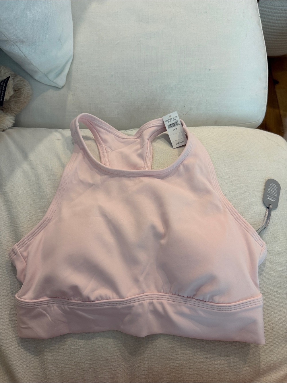 Aerie Soft High-Neck Sports Bra - Light Pink